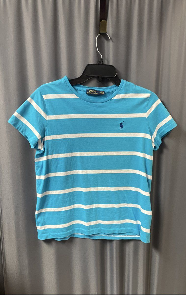 Polo Ralph Lauren Men's Striped Crewneck T-Shirt Blue White Sz M