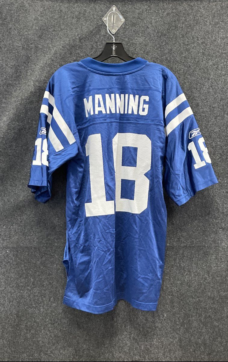 Reebok Men's Indianapolis Colts Peyton Manning #18 Blue NFL Jersey Size M