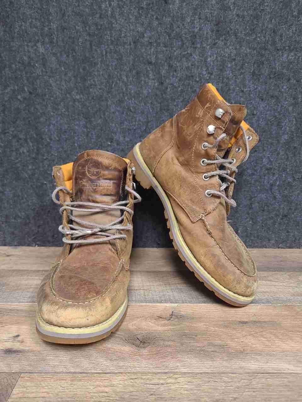 Timberland Larchmont II Waterproof Moc Toe Brown Leather Boots Men's Size 10