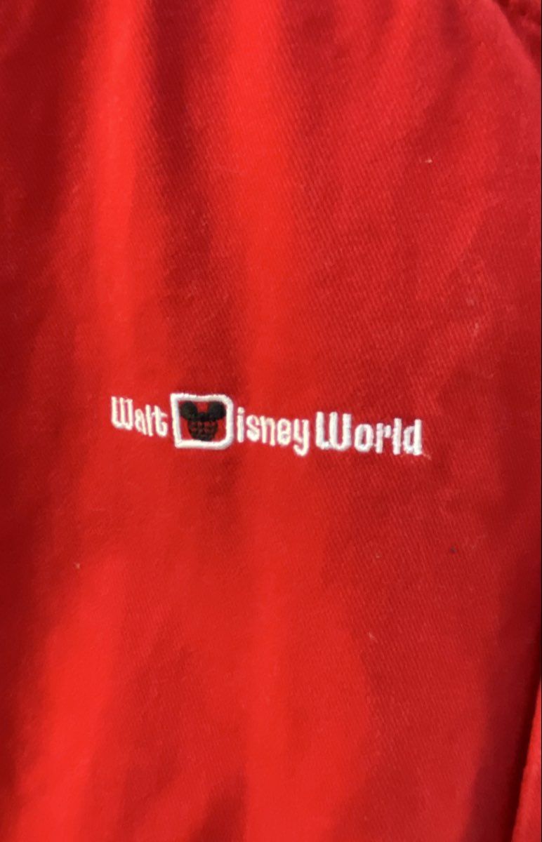 Disney Parks Mickey Mouse Walt Disney World Red Varsity Bomber Jacket Sz S