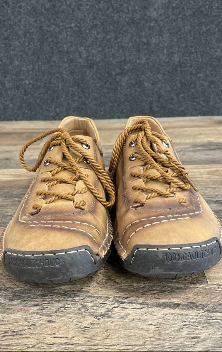 Alcubieree 1978 Tan Leather Casual Comfort Hand Stitched Shoes Size EU 42