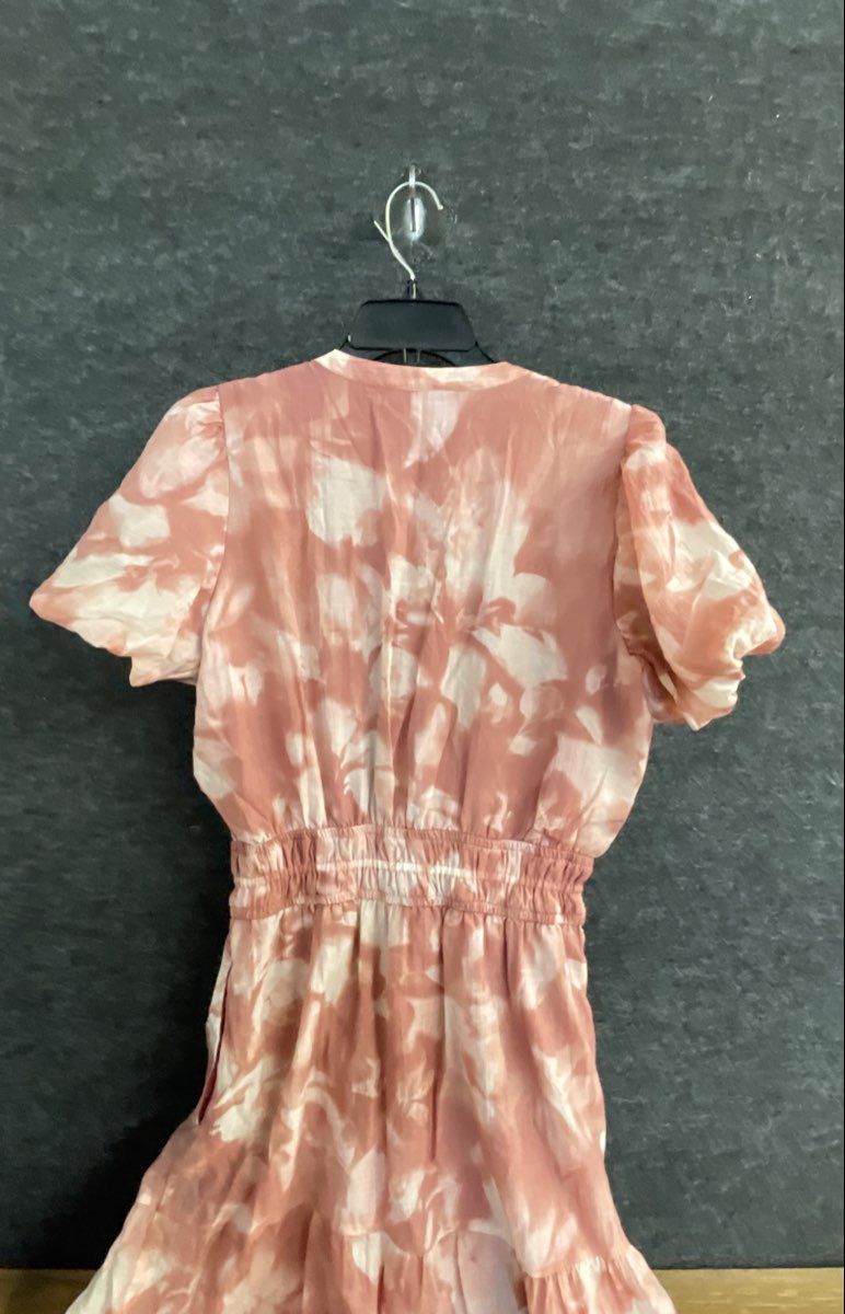 Simply Vera Vera Wang Women's Pink White Floral Tiered Maxi Dress Sz M