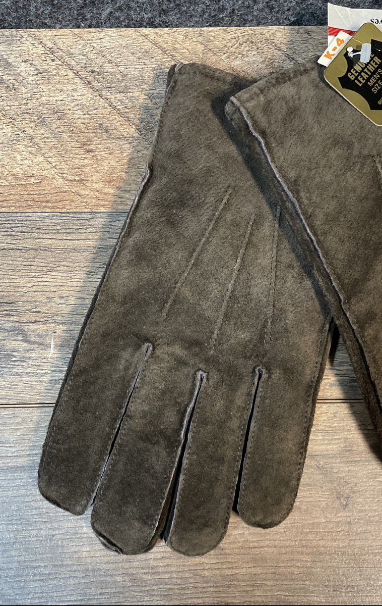 Vintage 90s Men's Brown Suede Leather Thinsulate Insulated Gloves Size L NWT