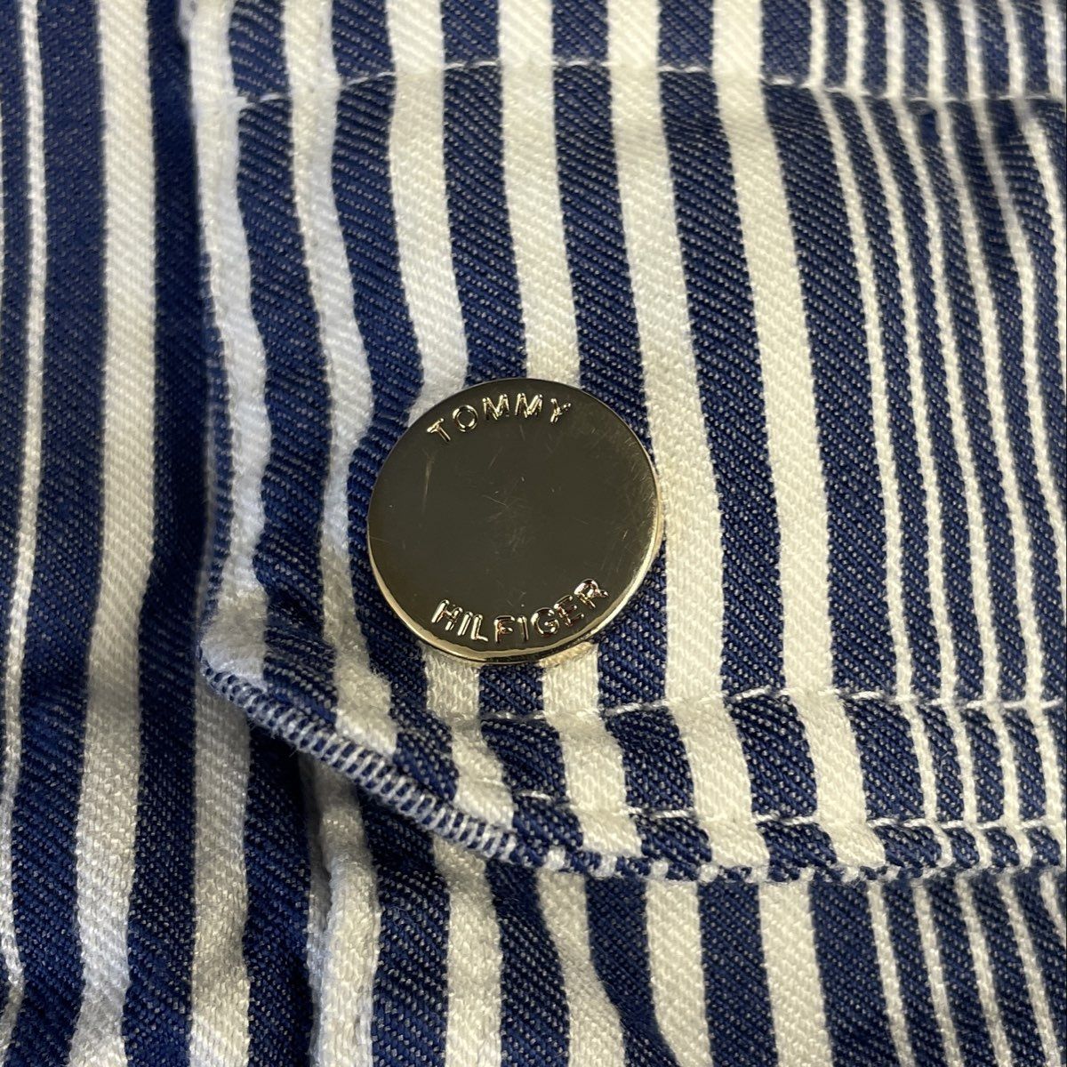 Tommy Hilfiger Women's Blue White Striped Sleeveless Tunic Top M