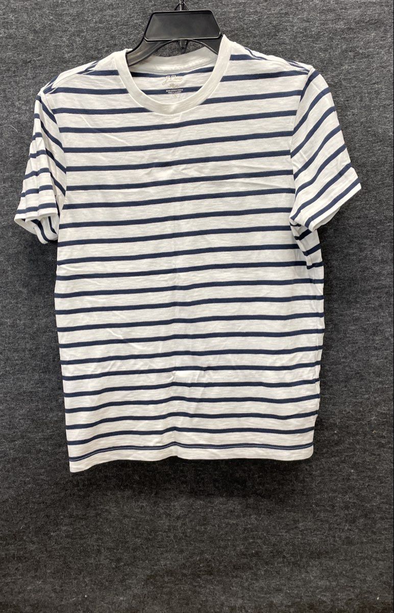 J. Crew Men's Slub Cotton T-Shirt Lot Pink Navy White Stripe 2-Pack Sz S