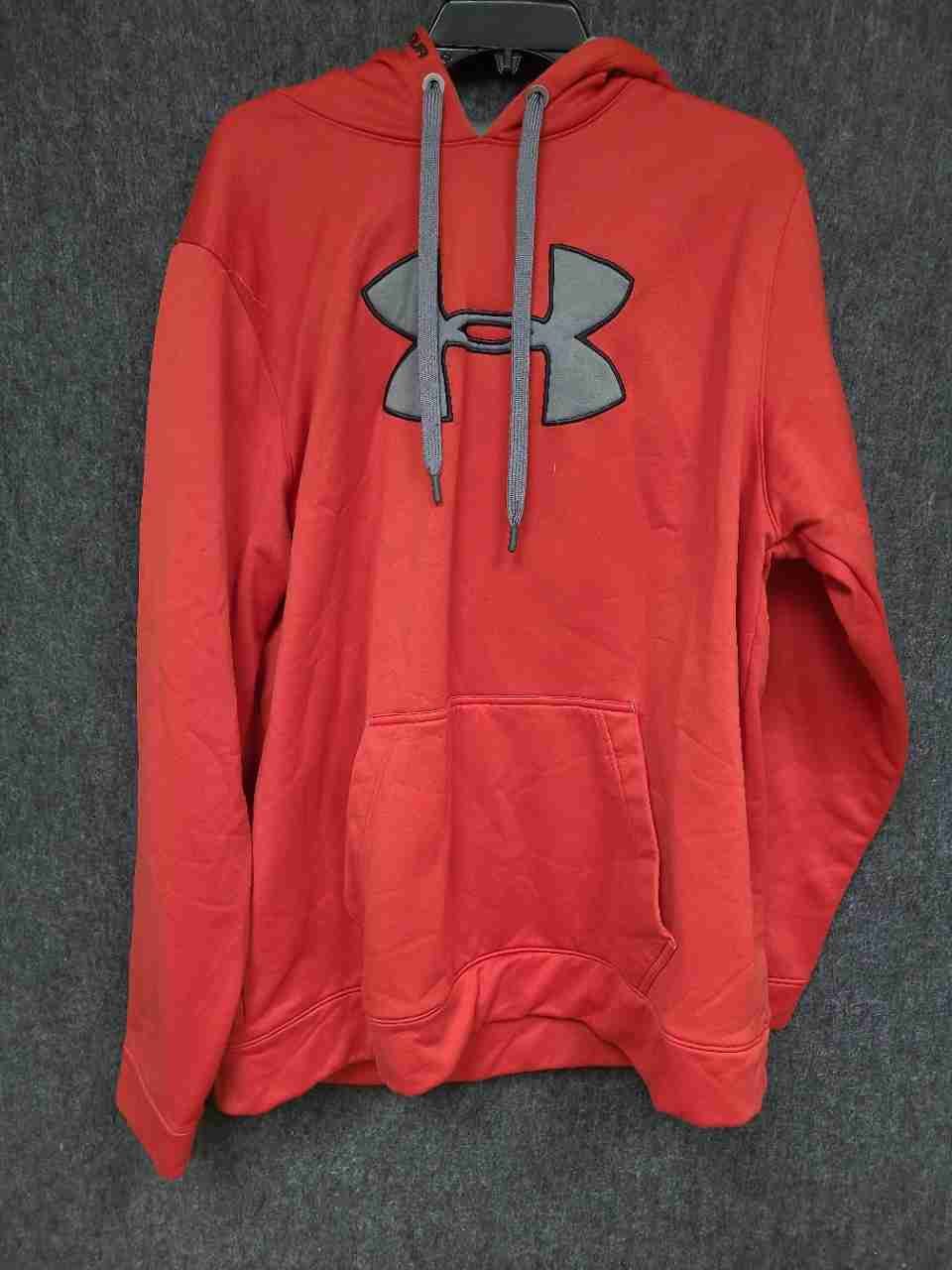 Under Armour Men's Red Big Logo Pullover Hoodie Sweatshirt Loose Fit Sz XXL