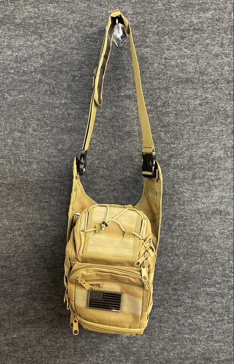 Unbranded Tan Tactical Sling Backpack MOLLE Webbing EDC Medium