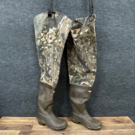 Hodgman Camo Thinsulate Hip Waders Hunting Fishing Rubber Boots Size 8