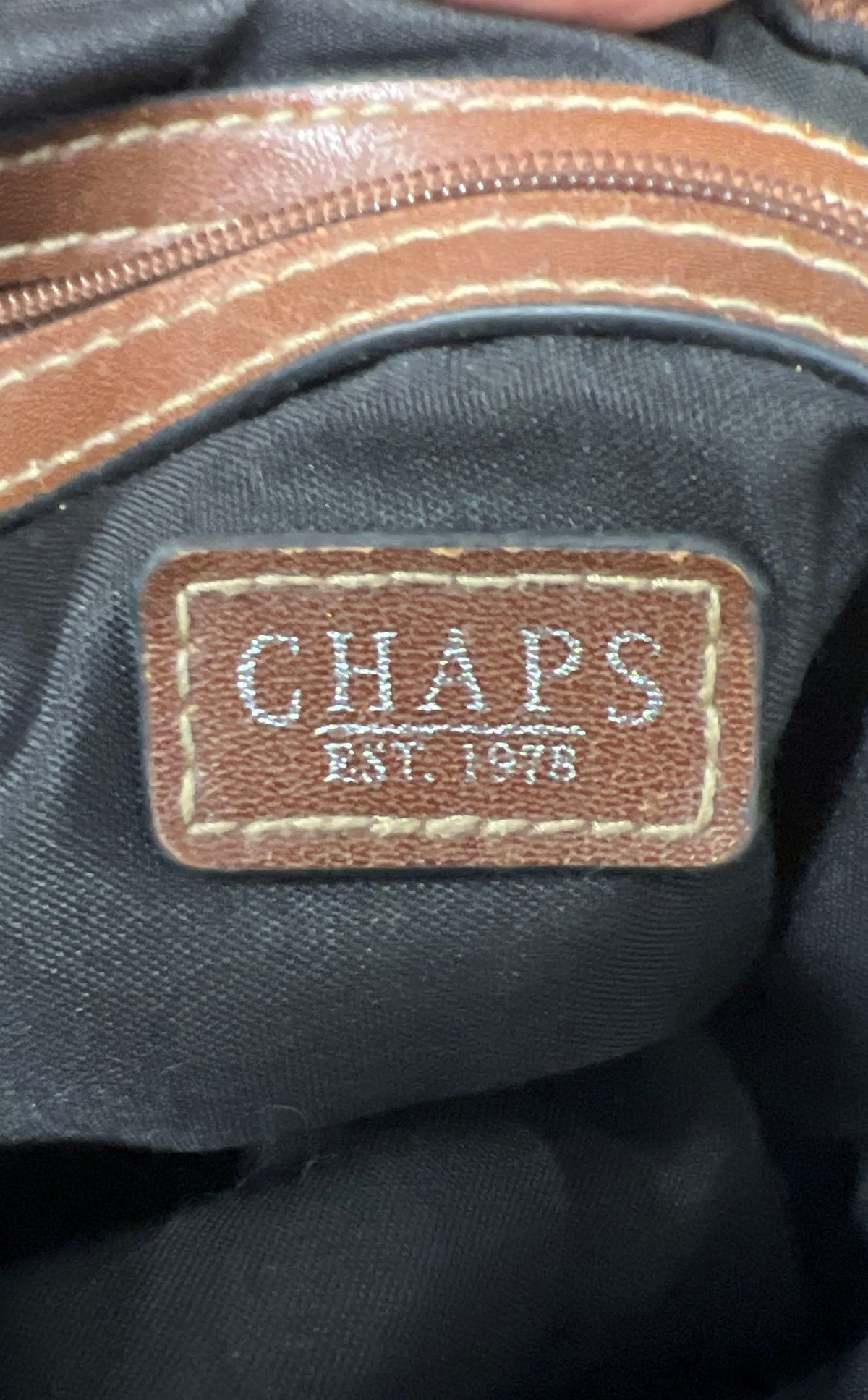 Chaps Black Brown Pleated Crossbody Bag Chain Strap Shoulder Purse