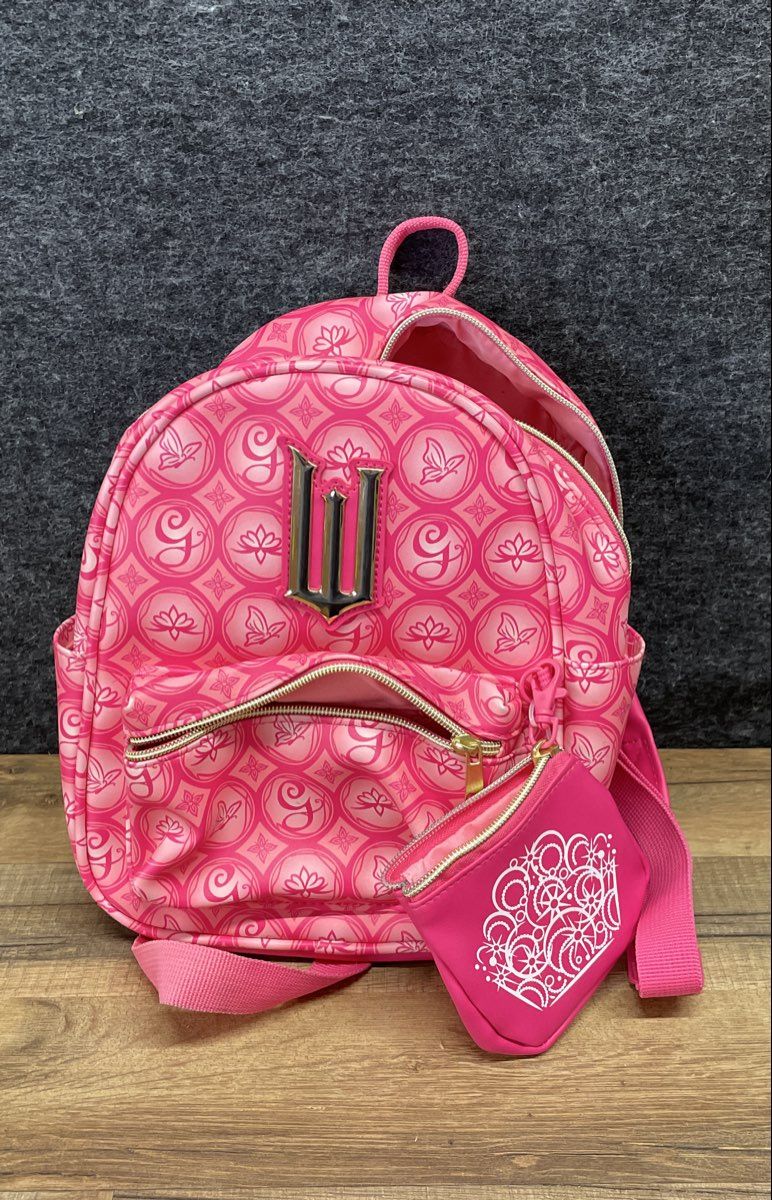 Wicked Glinda Pink Mini Backpack with Detachable Coin Purse Gold Hardware