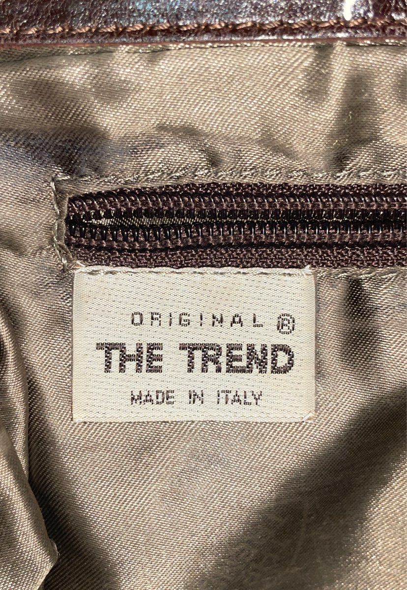 The Trend Brown Leather Shoulder Bag Crossbody Made in Italy Buckle Detail