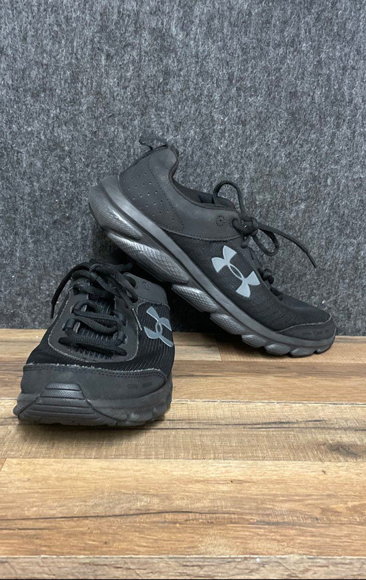 Under Armour Charged Assert Black Grey Running Shoes Men's Size 9.5