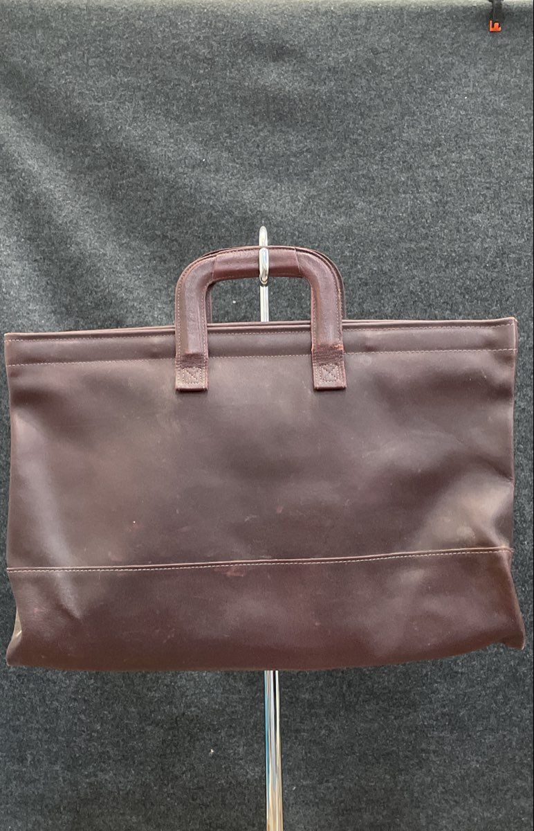 Vintage Litton Applied Technology Red Leather Portfolio Handbag Document Bag
