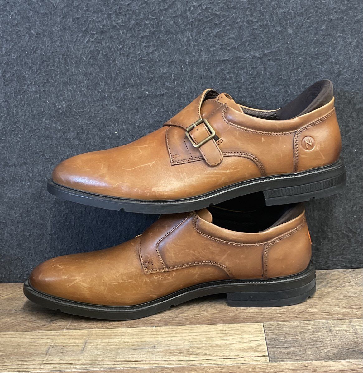Nunn Bush Kore Tan Leather Single Monk Strap Dress Shoes Men's Size 11 XW