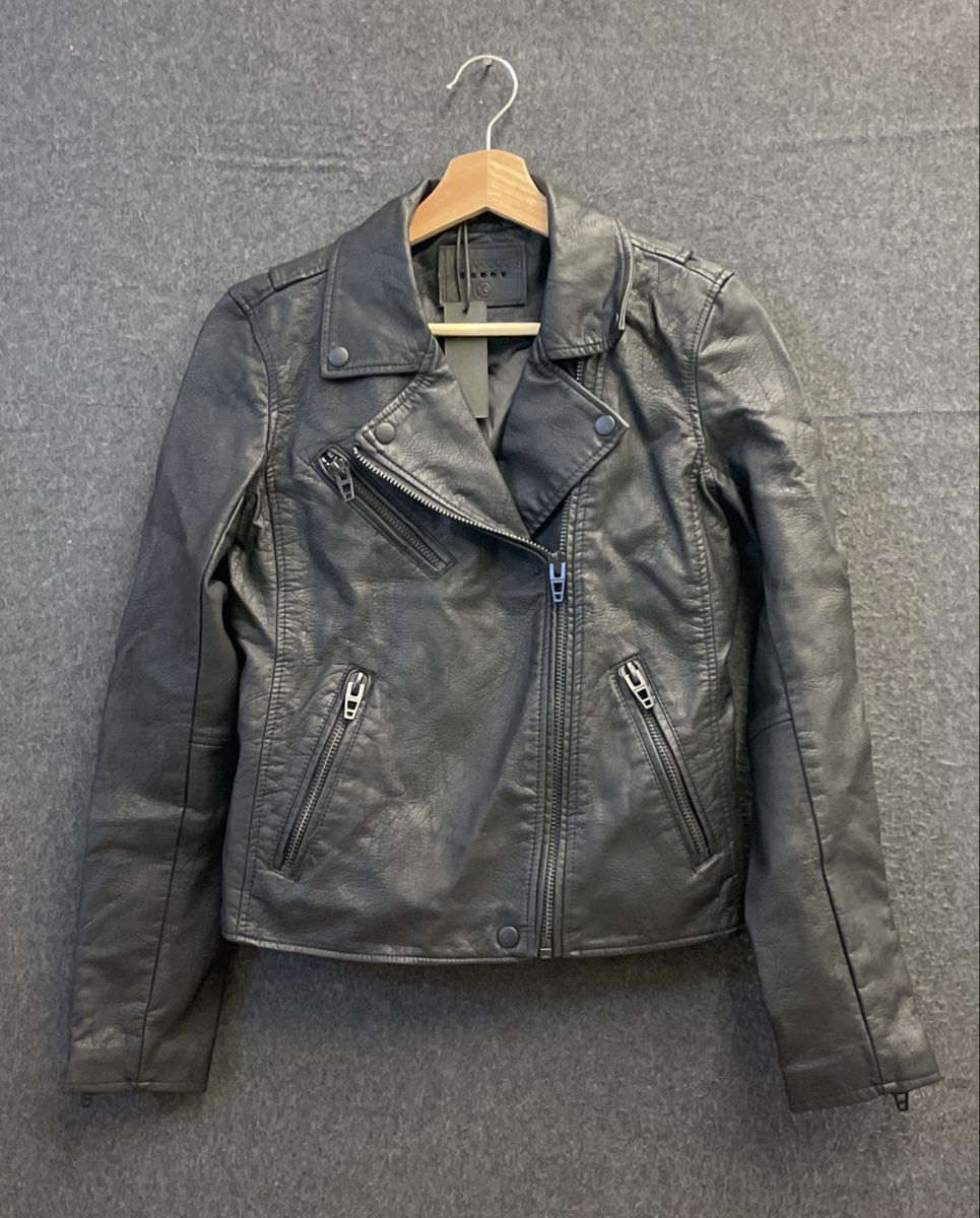 [BLANKNYC] Women's Black Vegan Leather Moto Jacket Asymmetrical Zip NWT Sz XS