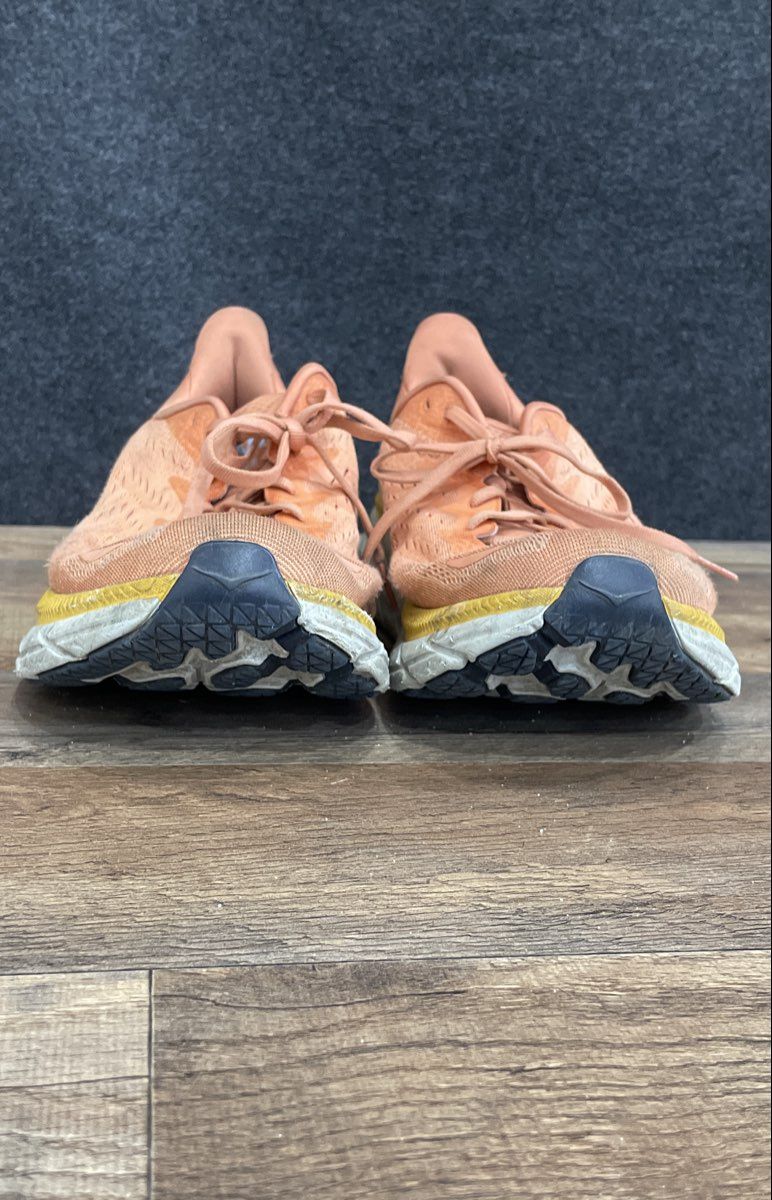 Hoka Clifton 8 Orange Yellow White Women's Running Shoes Size 12B