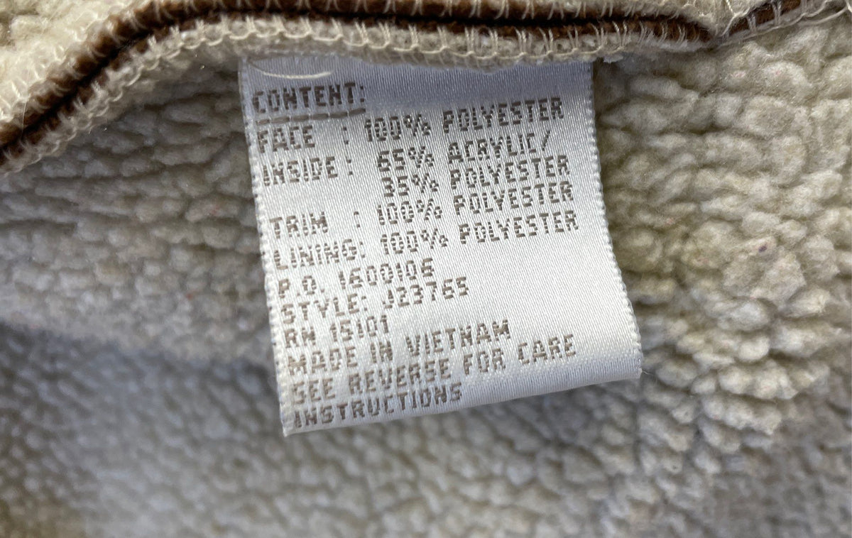 Jones New York Women's Brown Faux Suede Sherpa Shearling Lined Jacket Sz S