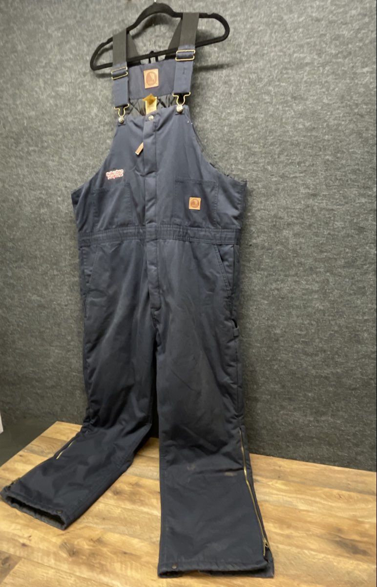 Berne Men's Navy Blue Insulated Quilted Bib Overalls Suburban Propane Sz XL
