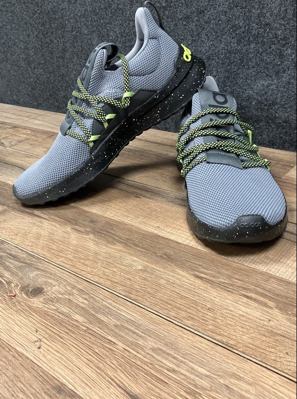 Adidas Lite Racer Adapt Grey Black Yellow Speckle Men's Sneakers Size 9.5