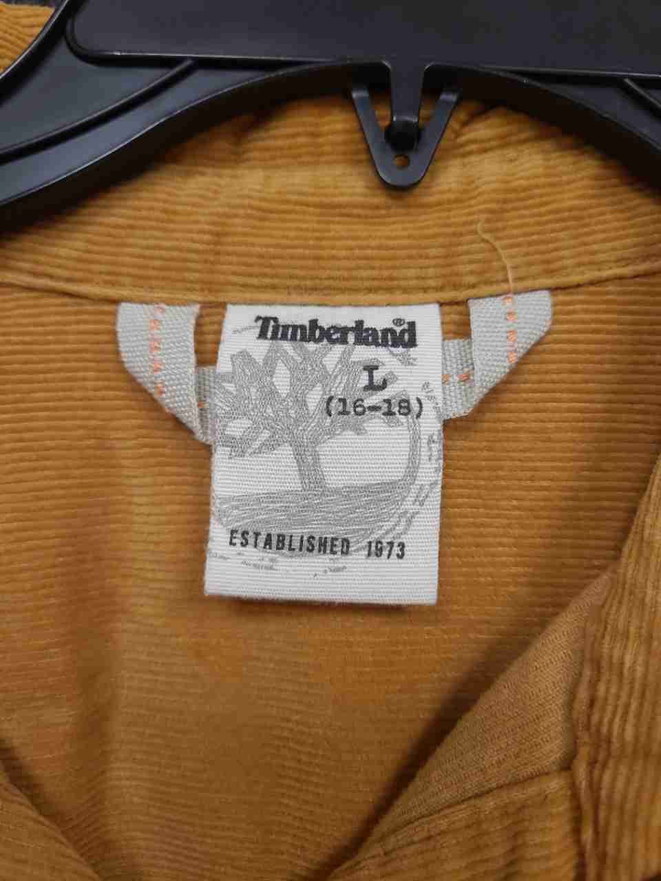 Timberland Boys Mustard Corduroy Long Sleeve Button Down Shirt Sz L 16-18