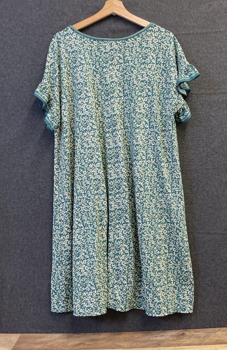Max Studio Women's Teal Floral Ruffle Flutter Sleeve Tunic Dress Sz 2X