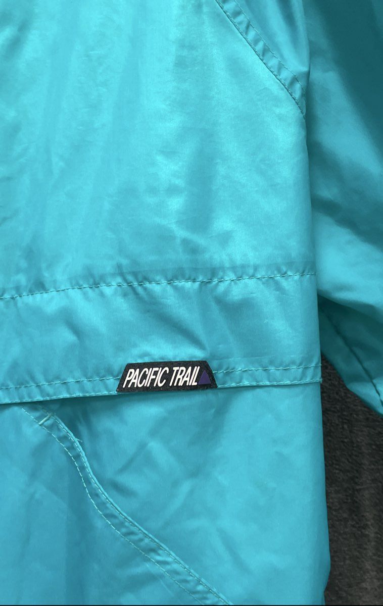 Vintage 90s Pacific Trail Men's Teal Nylon Windbreaker Jacket Sz XL
