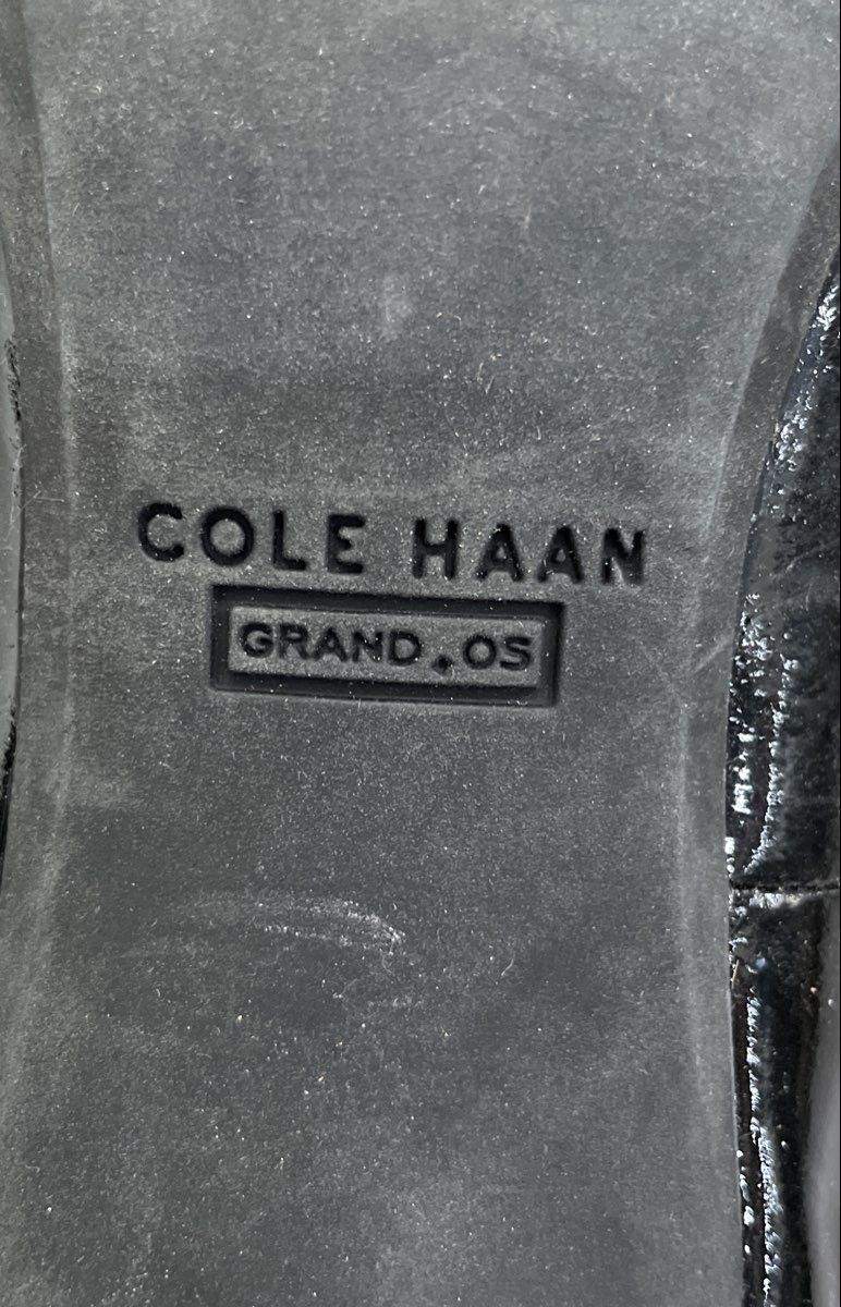 Cole Haan Grand.OS Black Patent Leather Pointed Toe Pumps Heels Size 9.5 C