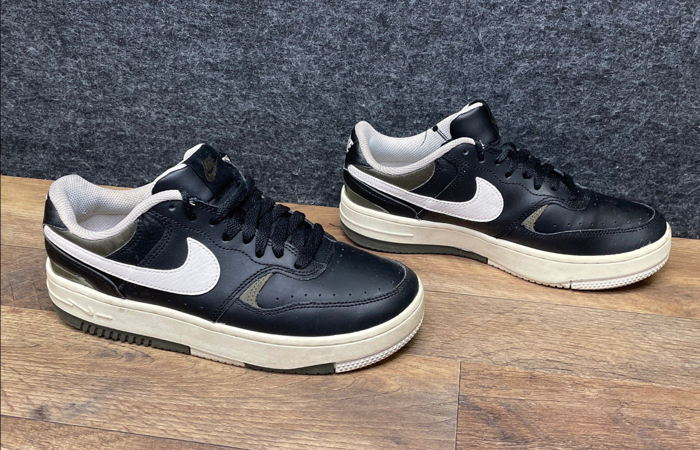 Nike Court Vision Alta Black White Olive Women's Low Top Sneakers Size 8