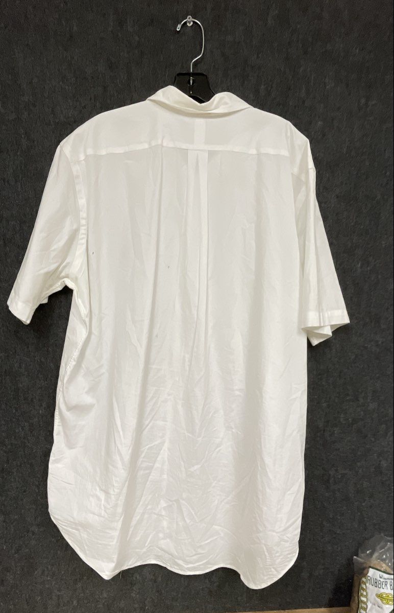Ralph Lauren Men's White Cotton Short Sleeve Button Down Shirt Classic Fit Sz LT