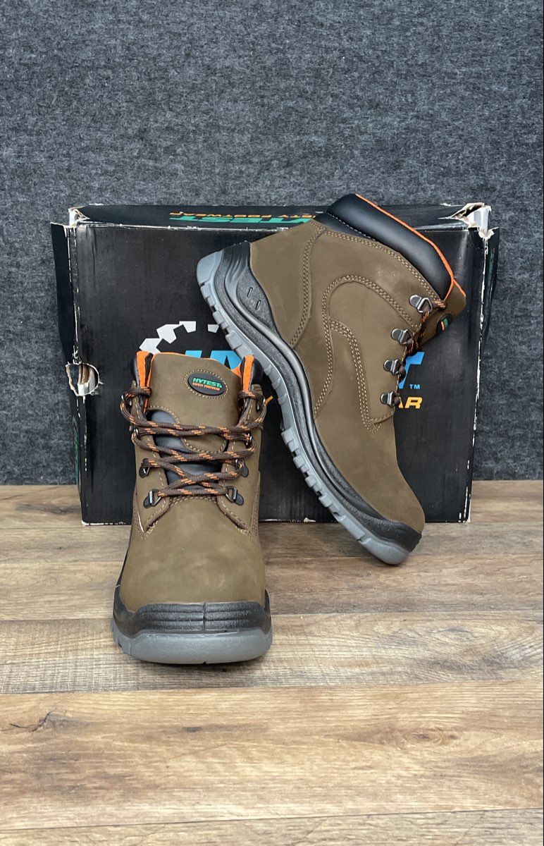 Hytest K13751 Brown Leather Waterproof EH SR Safety Boots Women's Size 8.5 W