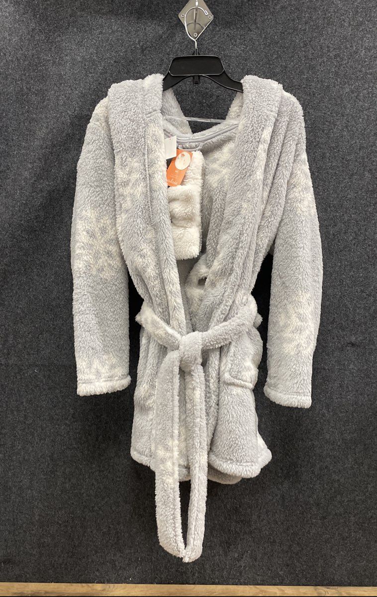 Colsie Women's Gray Cozy Robe & Headband Set Plush Hooded NWT Sz M/L