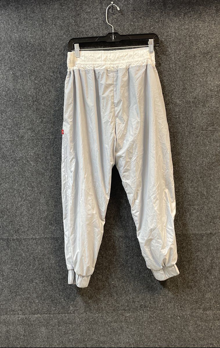 Nike Women's Grey White Colorblock Oversized Logo Mesh Lined Track Pants Sz M