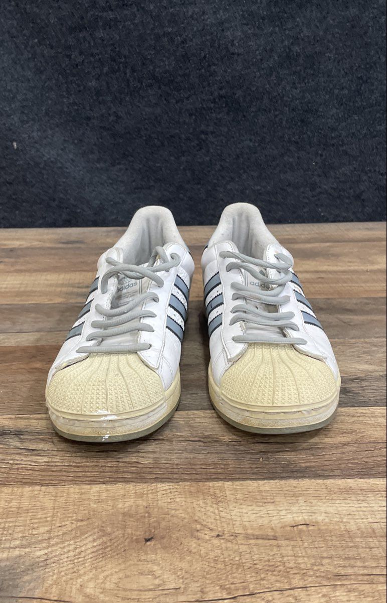 Vintage 2003 Adidas Superstar Tim Duncan 21 White Blue Sneakers Size 8