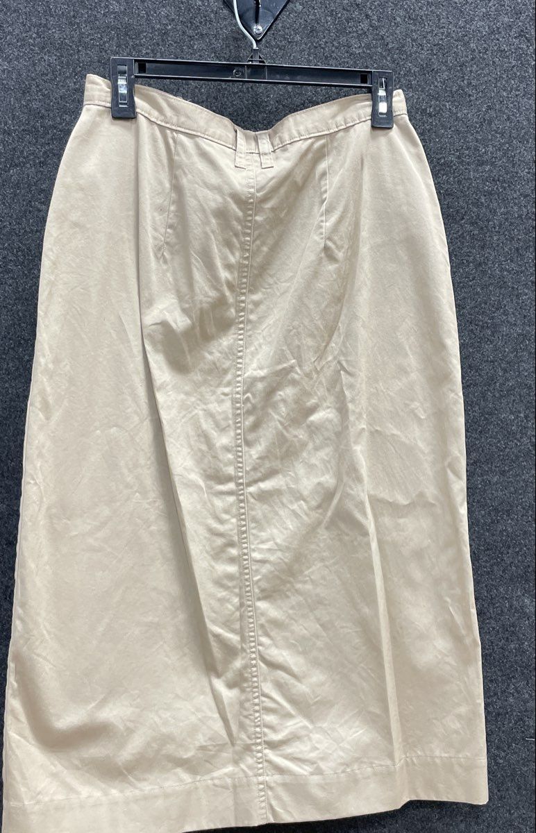 White Stag Women's Pueblo Khaki Cotton Button Front Midi Skirt Sz 6 Vintage Y2K