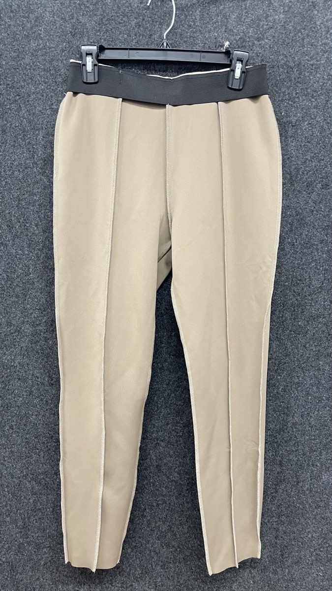 Savvi Women's Tan Beige Faux Suede Fabric Leggings Sz M NWT
