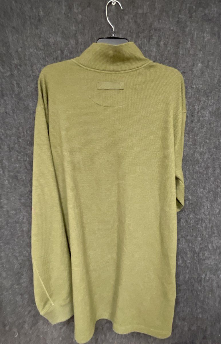 Duluth Trading Men's Olive Green Waffle Knit Long Sleeve Polo Shirt XL NWT