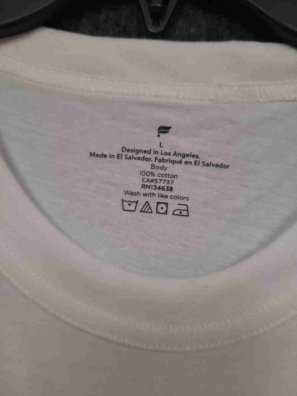 Fabletics Men's The R&R Tee White Heavyweight Relaxed Fit Cotton Shirt L NWT
