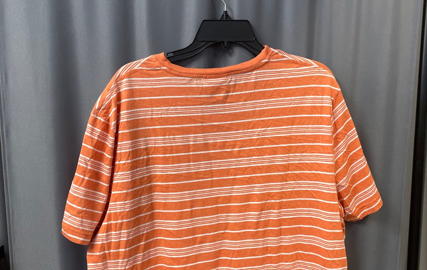 Lacoste Men's Orange White Striped V-Neck Regular Fit Cotton T-Shirt Size 8