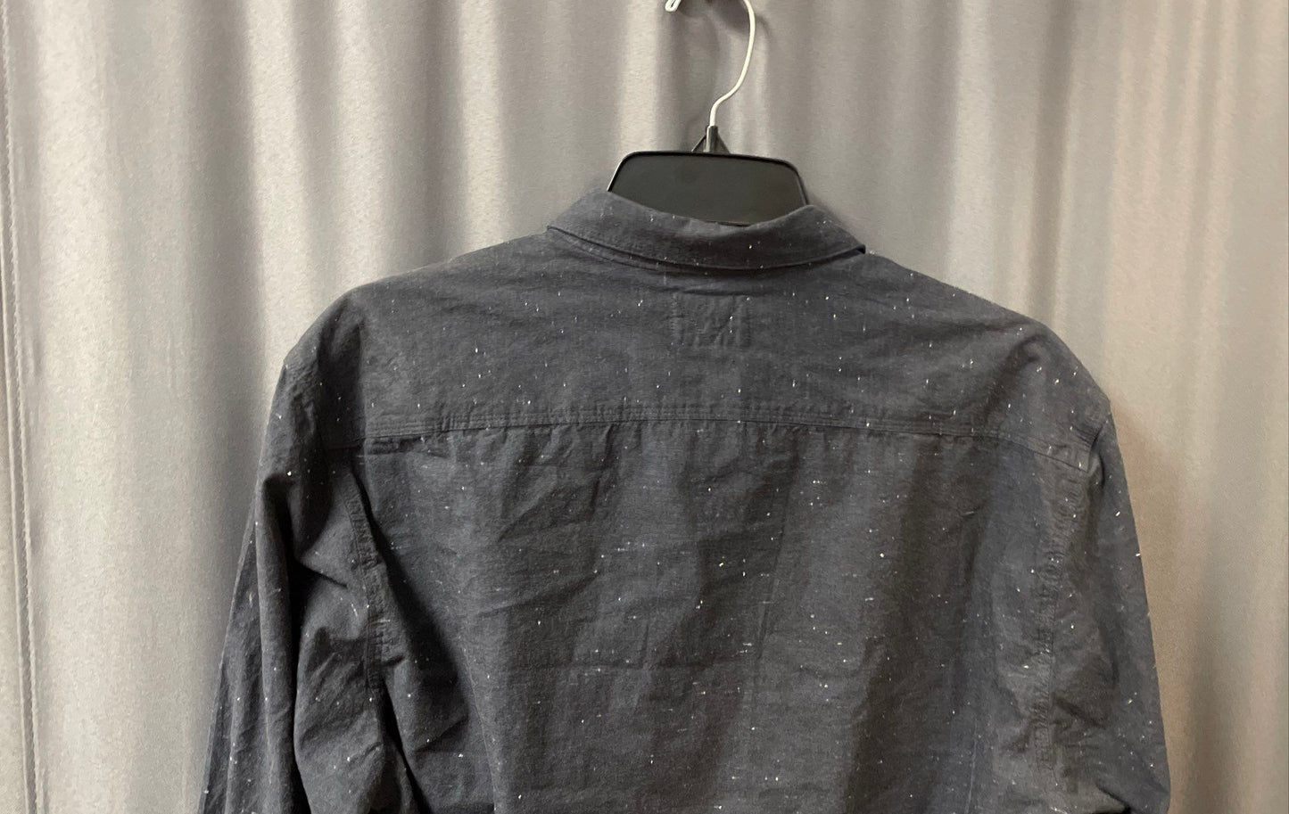 W.R.K Men's Gray Speckled Nep 100% Cotton Long Sleeve Button Up Shirt Size L