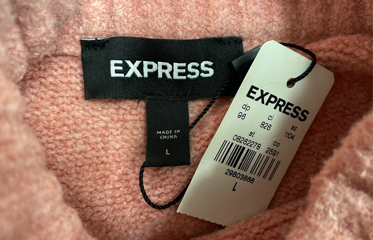 Express Women's Pink Mock Neck Knit Sleeveless Top Sweater Vest NWT Size L