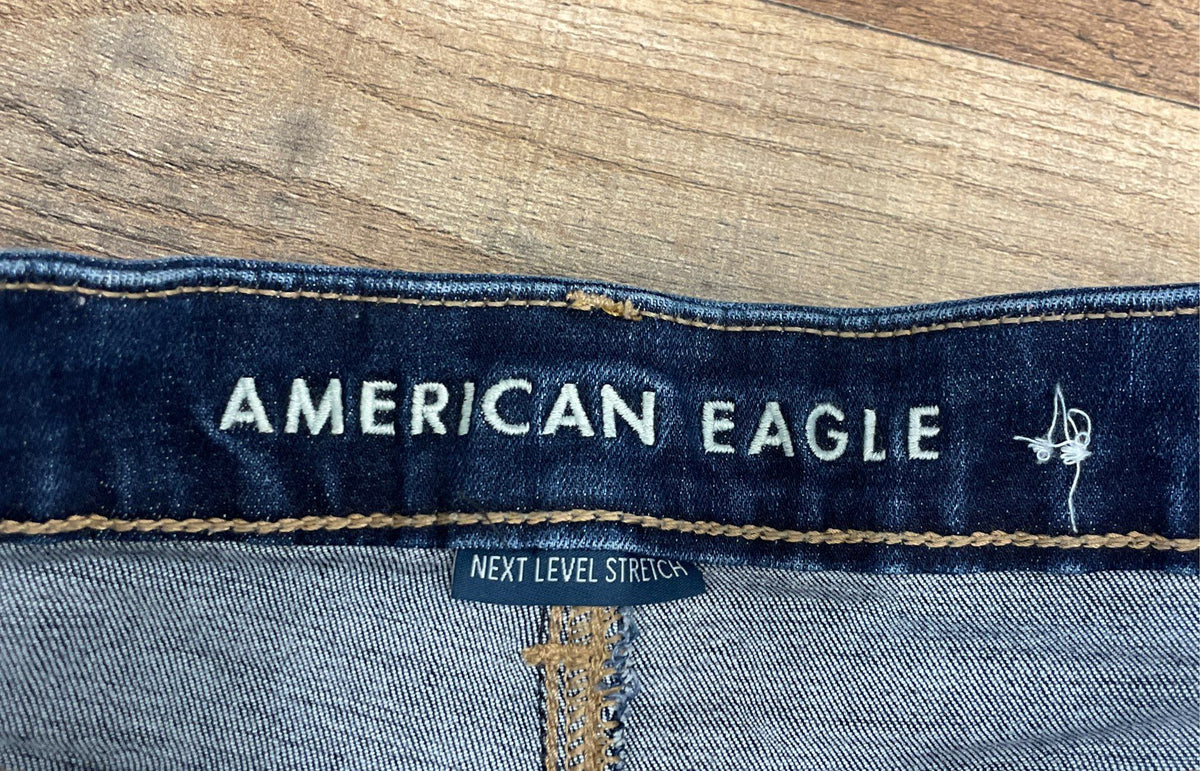American Eagle Women's Curvy Super High-Rise Flare Jeans Dark Wash Sz 10