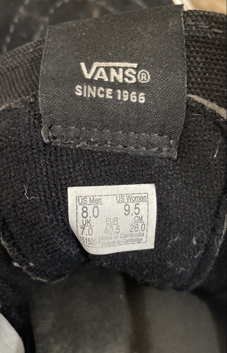 Vans Sk8-Hi Black White Bandana Paisley Print High Top Sneakers Men 8 Women 9.5