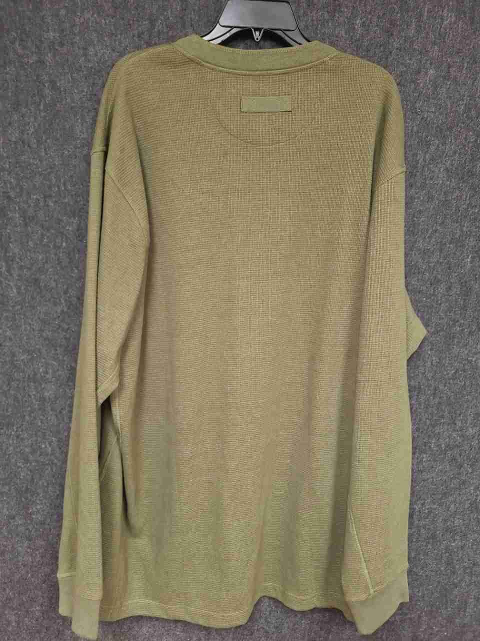 Duluth Trading Co Men's Burly Thermal Henley Shirt Olive Waffle Knit NWT Sz 2XL