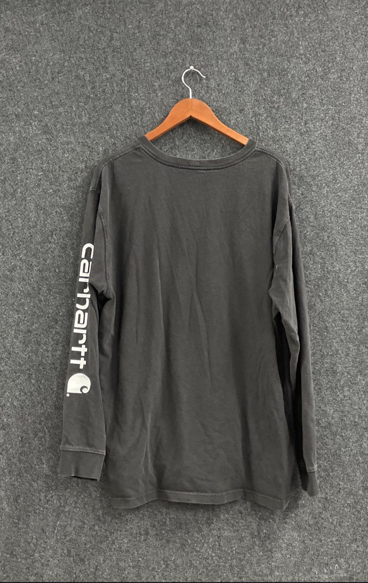 Carhartt Men's Faded Black Long Sleeve Loose Fit Logo Sleeve Workwear Sz XL