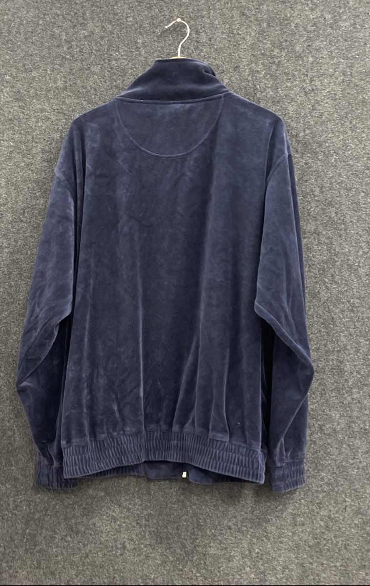 Vintage 212 NYC Men's Navy Blue Velour Zip Up Track Jacket Striped Size XL