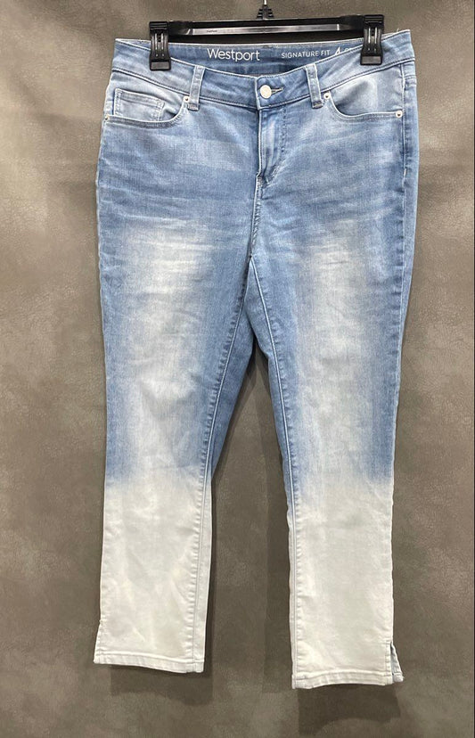 Westport Women's Signature Fit Blue Ombre Dip Dye Crop Jeans Size 4