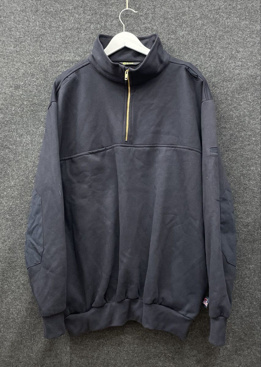 Game Workwear Men's Navy Blue Responder Job Shirt Quarter Zip Fleece Sz 2XL