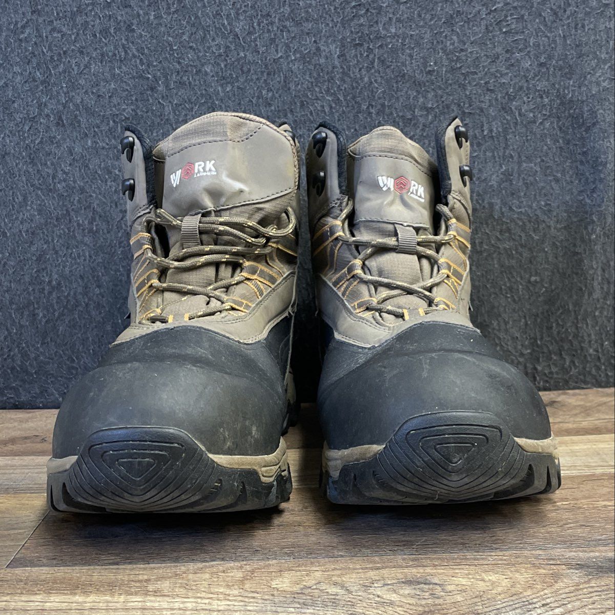 Larnmern Steel Toe Puncture Resistant Safety Work Boots Brown Men's Size 11.5