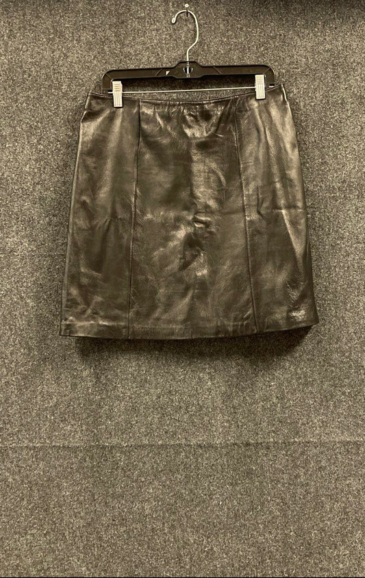 Vintage Y2K Leather Limited Women's Black Leather Mini Skirt Size 12