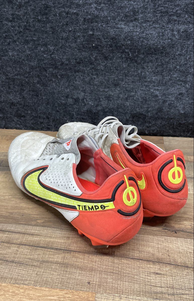 Nike Tiempo Legend 9 Elite FG White Volt Crimson Soccer Cleats Size 11.5